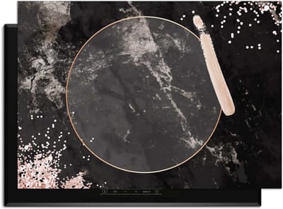 KitchenArt - Midnight Rose - Inductie Beschermer - 83x51.5 cm - Kookplaat Beschermer - Luxe Afdekplaat Inductieplaat - Anti-slip & Oprolbaar - Beschermmat Inductiekookplaat
