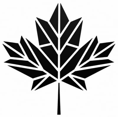 Houten wanddecoratie - Wooden wall decoration | Esdoornblad 35 x 35cm Maple leaf | Zwart - Black | Geometrische muurdecoratie - Geometric wall art - Origami Design Wandfiguur - Echt Hout - Real Wood - Natuur - Canada