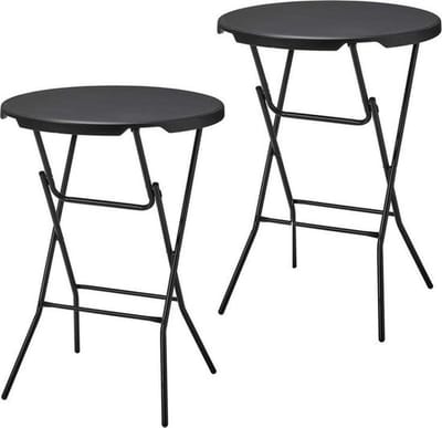 Alora Statafel Zwart - Set van 2 - Zwart - ø80x110 cm - statafels - cocktailtafel - hoge staan tafel - staantafels - staantafel - partytafel