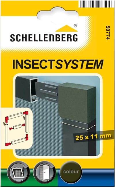 Hoekconnector Set - Verbindingsset - Horren Monteren - Eenvoudig Insteeksysteem - 25x11 mm Profiel - Bruin
