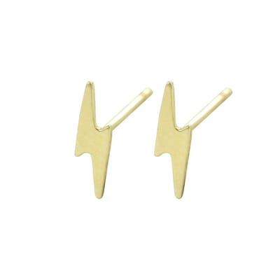New Bling 9NBSAM-G190518 Gouden Oorknopjes - Dames - Bliksem - Glad - 7 x 2,3 mm - 14 Karaat - Goud
