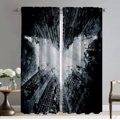 Vleermuizen Man Gordijnen voor Slaapkamer Halloween Decoratie Elegante Kamergordijnen 2 Stuks Scheidingsverduisterende Gordijn Shades Woonkind W50xH70cmx2pcs-CL gray