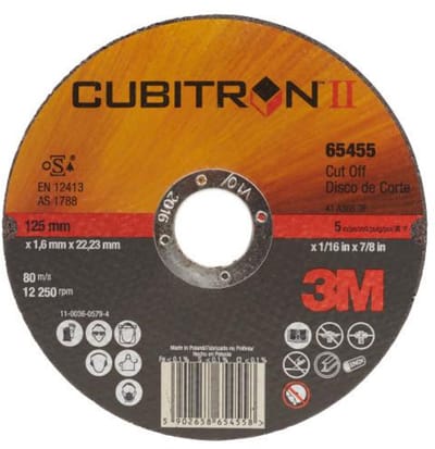 3M Cubitron II doorslijpschijf T41 125 mm x 1 mm x 22,23 mm A60 metaal