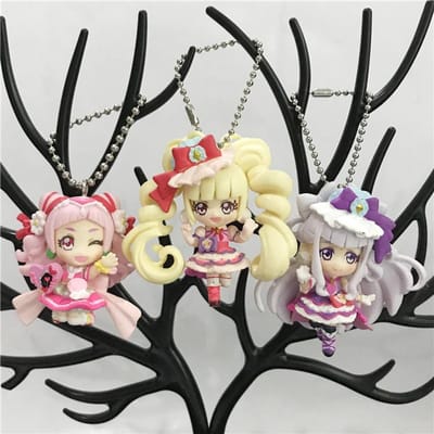 Bandai Hugtto Peluche Capsule Jouets Pretty Cure Tropical-Rouge Ange d'Été Flamant Rose Cure Paix Fleur Fleur de Pêche Heureuse Figurine black
