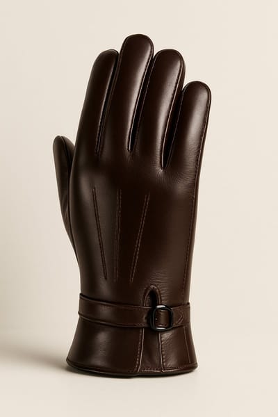 Bruine heren handschoenen met luxe leerlook – PU leren winterhandschoenen – Thermisch warm gevoerd – Touchscreen – Waterdicht en winddicht - Cadeau voor mannen - Cadeaubon 20 euro - Valentijn cadeau