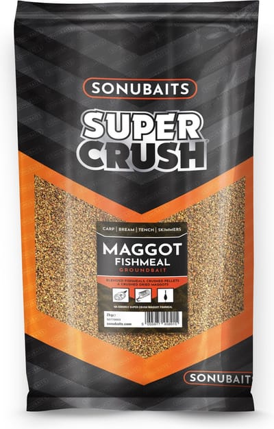 Sonubaits Super Crush Maggot Fishmeal Groundbait – Vismeel Lokvoer met Gedroogde Maden