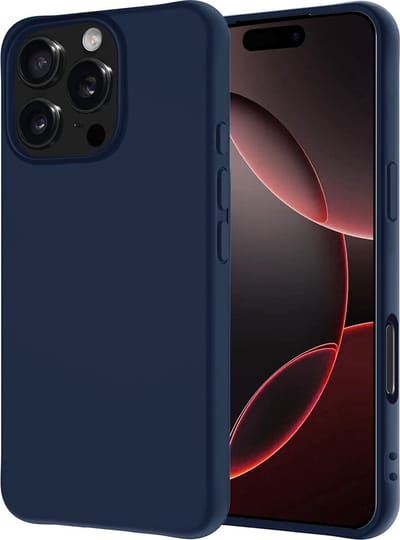 Hoesje - Geschikt voor Apple iPhone 16 Pro - Sterk & Shockproof - Hoes Cover - Siliconen Case - Donkerblauw
