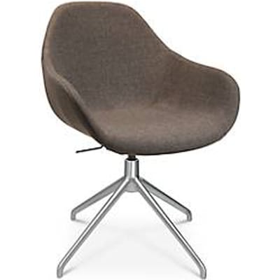Vergaderstoel Topstar Sitness Life 2.0, draaibaar/zitting in hoogte verstelbaar, armleuningen, B 450 x D 390 x H 440-470 mm, 4-poots onderstel, mat aluminium & stof, bruin