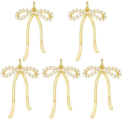 5 stuks linthangers van messing met zirkonia voor het maken van sieraden, ideaal voor het zelf maken van oorbellen en halskettingen als cadeau of voor feestelijke decoratie