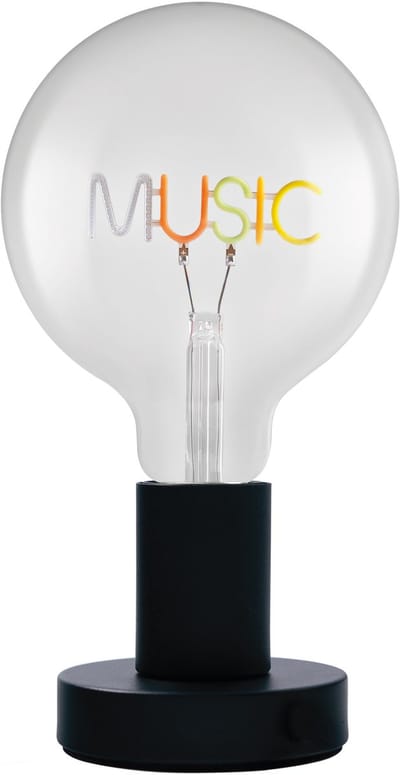 OSRAM 1906 Letter LED tafellamp Muziekletters, neon, 1,2W, E27, zwart, koel wit, textielkabel