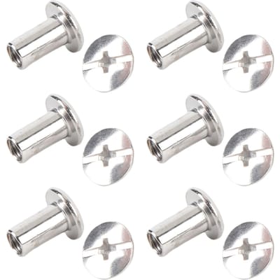 50 Ensembles Rivets et Vis M4 5x9x9.5mm Acier Inoxydable Tête Ronde Plate Jeu de Goujons à Riveter pour Reliure