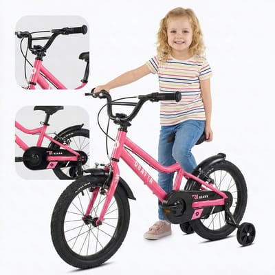 Kinderfiets - Loopfiets - Leren Fietsen - Licht Aluminium Frame - 16 Inch - Roze
