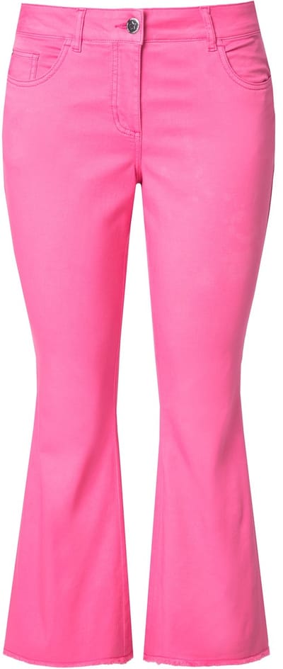 Angel of Style - Dames - Jeans uitlopend afgeronde gerafelde zoom - Hibiscusrood - Maat 42