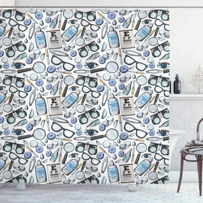 ABAKUHAUS Douchegordijn – 175 x 180 cm – modern, waterafstotend – hemelsblauw