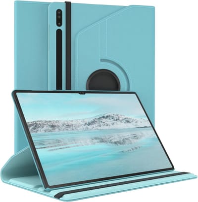 Hoesje Geschikt Voor Samsung Galaxy Tab S8 Ultra hoes Draaibare Book Case Cover Licht Blauw - Hoesje Geschikt Voor Samsung Galaxy Tab S8 Ultra hoesje 14.6 2022
