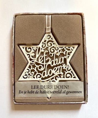 H&&H - Inspirerende woorden - Hanger - Lef, Durf, Doen - Gift - Ster - Spreuken - Spreuktegel