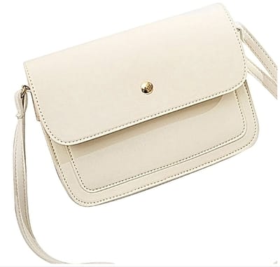 Damesmode Schoudertas Effen Patroon Knoopsluiting Handtas - Multifunctionele Crossbody Tas Portemonnee Jonge Dame Dagelijkse Tas - Wit