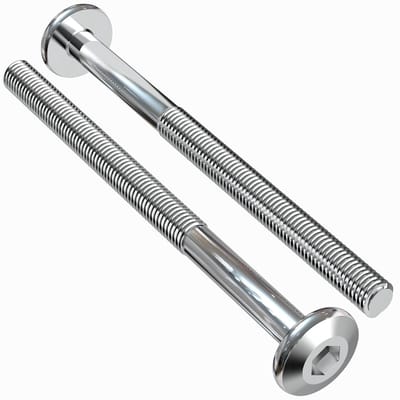 Platte kopschroeven - Meubelbouten cilinderkop - Meubelmontage bevestigen - Gegalvaniseerd staal 10.9 - M6x80mm 25 stuks - Zilver