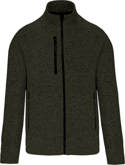 Kariban Heather herenvest met rits K9106 - Dark Khaki Melange - 3XL