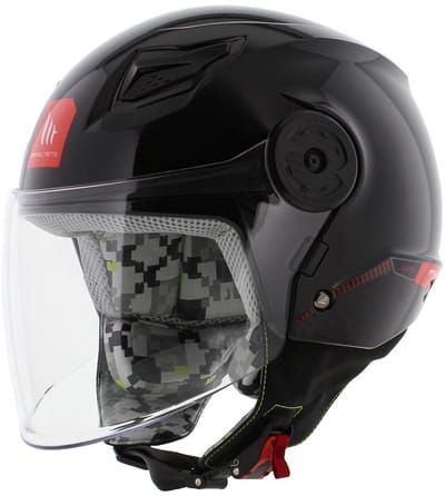 MT kinder jethelm solid glans zwart