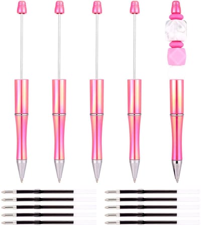 Allecto - Beads Pen Set - Ballpoint pennen - 5 kleuren - 10 vullingen