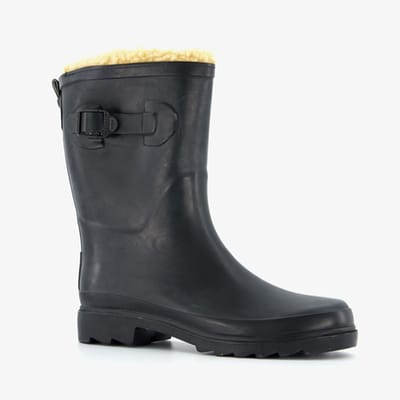 XQ | Regenlaarzen Dames | Fake Fur | Zwart | Maat 40 | Regenlaarzen met voering