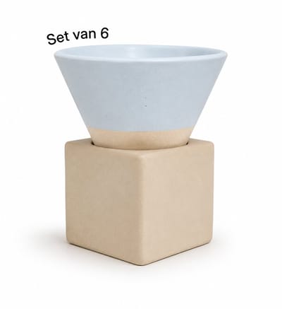 Proefer Design Espressokopjes Blauw Set van 6 - Handgemaakt Keramiek 120ml - Koffiekopjes met Vierkante Basis - Minimalistische Espresso Cappuccino Kopjes - Woonaccessoire Cadeau