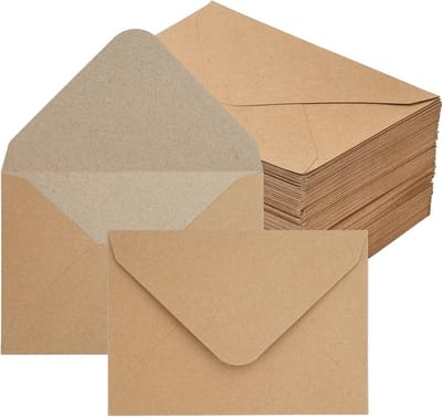 Bruine Kraftpapier Enveloppen DIN B6 - 50 Stuks - Handgemaakt voor Wenskaarten en Uitnodigingen