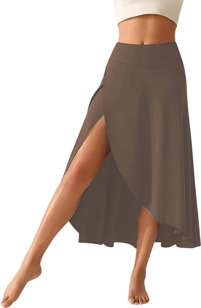 Livano Broekrok Dames - Skort - Korte Broek - Culotte - Wandelrok - Koffie - Maat S