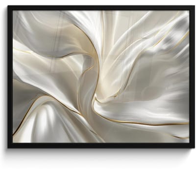 Poster in lijst - Fotolijst 80x60 cm - Posters - Stof - Plooien - Goud - Posterlijst zwart - Decoratie - Wanddecoratie woonkamer - Muurdecoratie slaapkamer