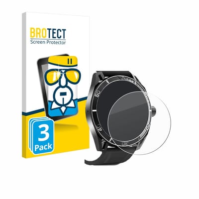BROTECT - Glas Screenprotector voor Yuede Smartwatch 1.43" (rond) - Gehard Beschermglas 9H 3 Stuks
