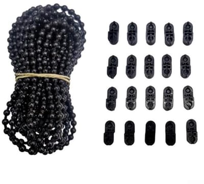 Rolgordijn ketting - Ketting reparatie - Jaloezieën bedienen - Duurzaam kunststof - 10 meter - Zwart