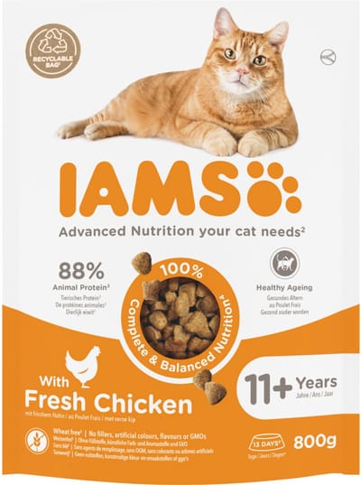 IAMS Cat senior 11+ Kattenvoer Chicken - 800 gr