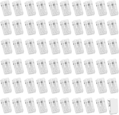 Dailygoods- Wandclips 60 Stuks - Zelfklevende Clips - Transparant - Kunststof - Hangende Klemmen - Voor Posters en Vlaggen - Decoratieclips