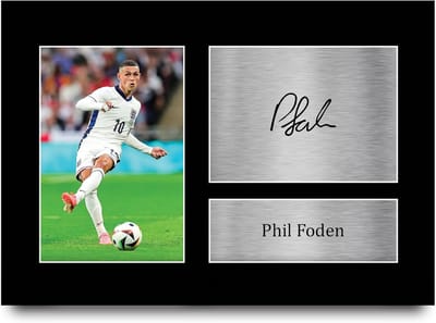 Phil Foden Gesigneerde Foto - Voetbalposter Fanartikel - Cadeau voor Fans - Gedrukte Replica Handtekening