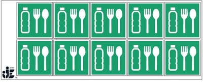 Noodrantsoen eten sticker - E074 | 5 x 5 cm - 10 stuks per vel
