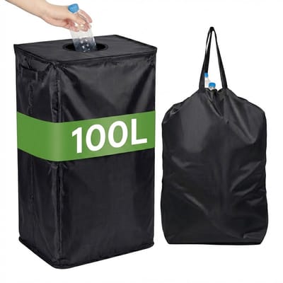 Somstyle Statiegeld Container - 100 Liter - Afvalbak voor Lege Flessen - Prullenbak met Afvalzak - Afvalscheiding - Donkergrijs