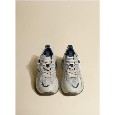 Kleurblokking Papa Schoenen met Dikke Zool Dames Lente Nieuw Dikke Zool Casual Sportief Alles-match Wafel Forrest Gump Schoenen 40 beige