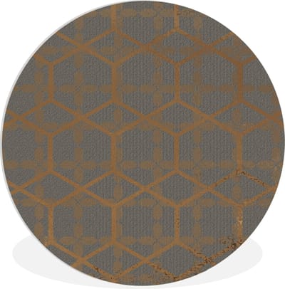 WallCircle® Wandcirkel 140x140 cm - Muurcirkel Design - Zeshoek - Vierkant - Muurdecoratie woonkamer - Wanddecoratie slaapkamer - Kamer decoratie accessoires - Ronde schilderijen