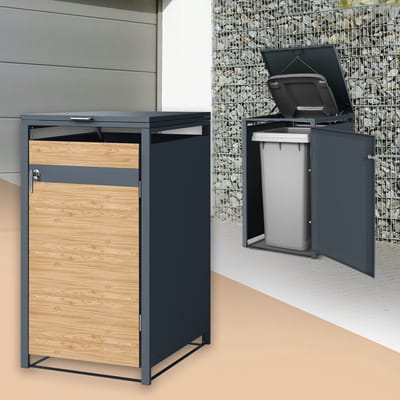 Klikoombouw, Container ombouw tot 240L 68x80x116,3 cm gemaakt van staal in lariks look ML design