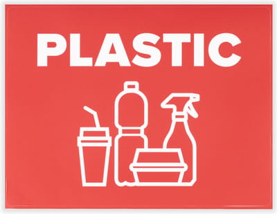 Afvalstickers Plastic - 25 x 19 cm - Container stickers - Kliko stickers - Prullenbak stickers - Plastic afval