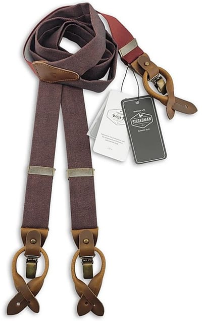 Sir Redman - Bretels - WORK bretels denim burgundy - burgundy