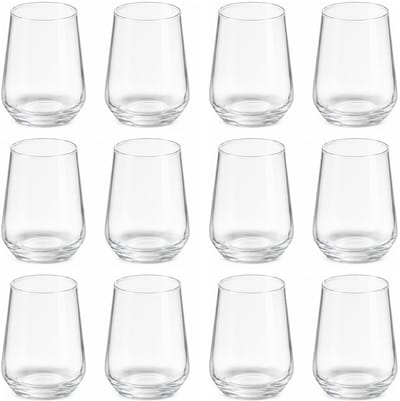 Vivalto Drinkglazen Conical - 12x stuks - 400 ml - transparant - glas - waterglazen