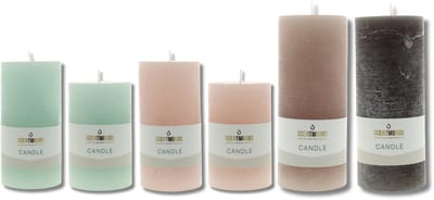 Scentmoods Rustieke Kaars Set Arctic Night – Donkere, Sfeervolle Stompkaars en Dinerkaars