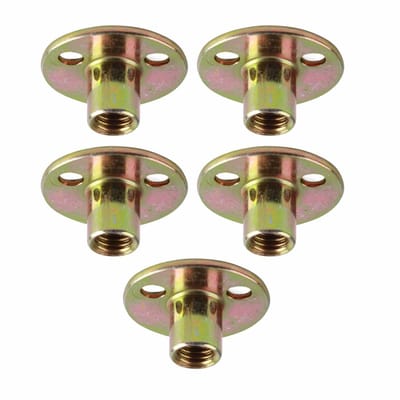Dailygoods- Flensmoer 5-Delige Set - Gegalvaniseerd IJzer - T-Moer - Klinkmoeren - Bevestigingsonderdelen - Geschikt voor M6/M8/M10 - Bevestigingsmoeren