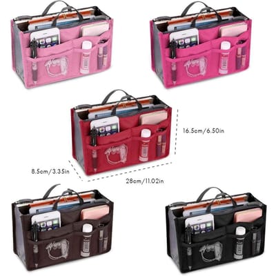 Dames Multifunctionele Make-up Handtas Verschillende Vakken Grote Cosmetische Handtas Organizer voor Reizen Roze roze