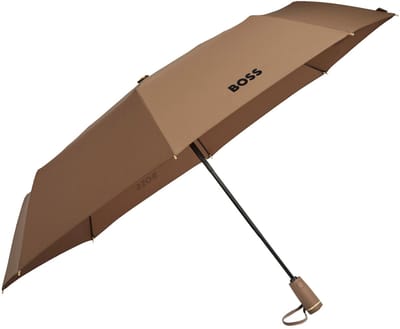 HUGO BOSS paraplu Double B Pocket Umbrella Camel Lichtbruin