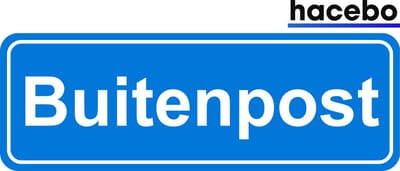 Hacebo - Plaatsnaam Sticker - 29x10 CM - Buitenpost sticker - Verkeersborden sticker - grappige cadeaus - Buitenpost