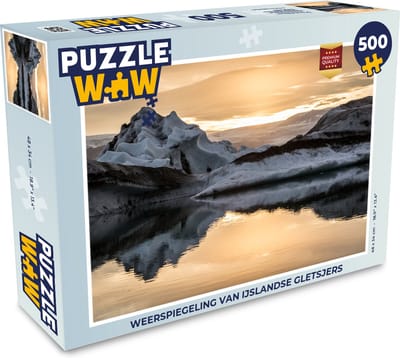Puzzel Weerspiegeling van IJslandse gletsjers - Legpuzzel - Puzzel 500 stukjes