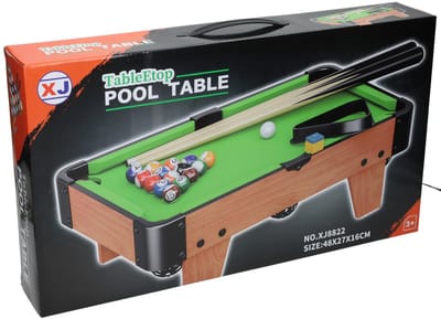 Albatros Hengelsport pooltafel speelgoed - mini pooltafel 48cm zwart.